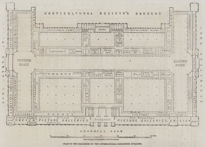 Plan of the Galleries of the International Exhibition Building by John Dower